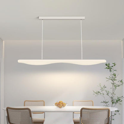 Modern Minimalist Long Iron Rolled Plastic LED Island Light Pendant Light For Dining Room