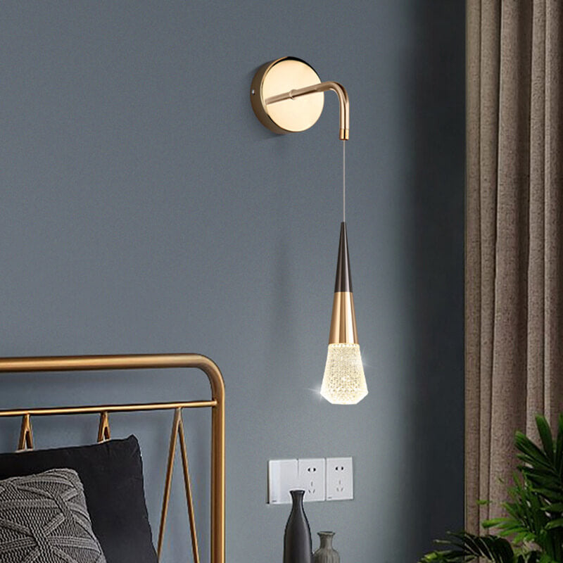 Modern Light Luxury Aluminum Crystal Diamond Shape LED Wall Sconce Lamp