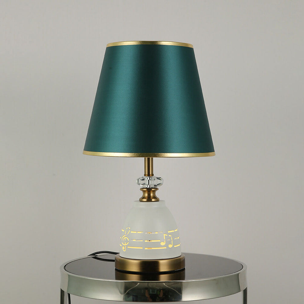 Modern Minimalist Solid Color Hardware Fabric 1-Light Table Lamp