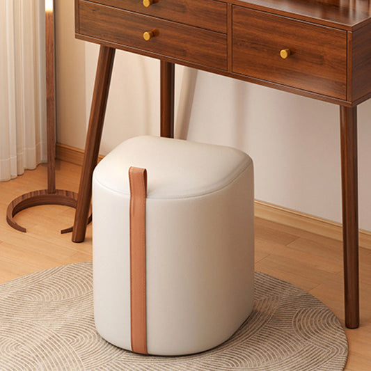 Contemporary Nordic Faux Leather Cylinder Vanity Stool For Bedroom