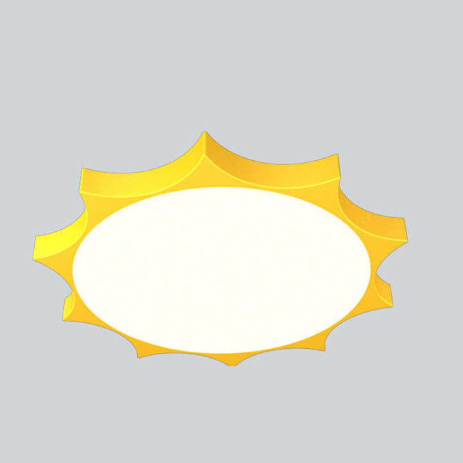 Modern Children's Sun Iron Acrylic Frosted LED Flush Mount Ceiling Light