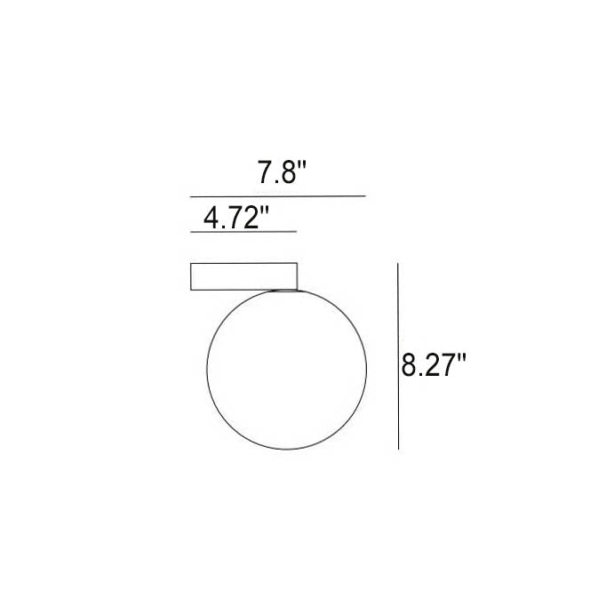 Nordic Minimalist White Orb Metal Glass LED Semi-Flush Mount Light