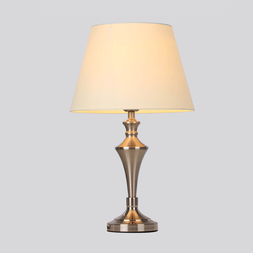 Nordic Minimalist Beige Fabric 1-Light Table Lamp