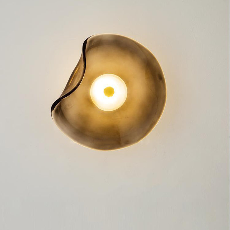 مصباح حائط LED دائري زجاجي من الحديد بتصميم عصري بسيط لغرفة المعيشة 