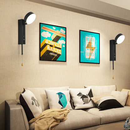مصباح حائط LED USB ذو قاعدة مستديرة مستطيلة بسيطة على الطراز الاسكندنافي 