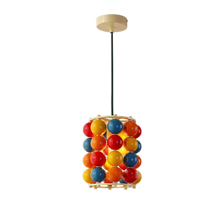 Contemporary Scandinavian Colorful Magic Bean Iron 1-Light Pendant Light For Living Room