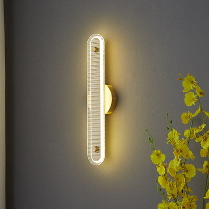 مصباح حائط LED زجاجي نحاسي طويل فاخر عصري 