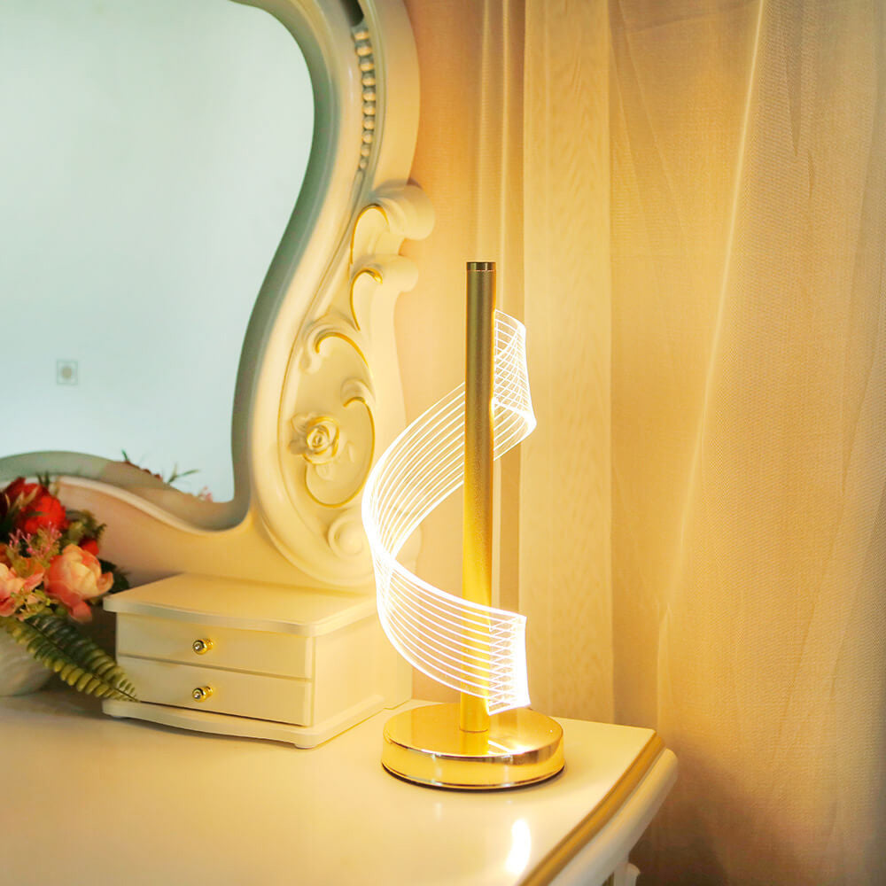 Modern Light Luxury Acrylic Curve LED Table Lamp