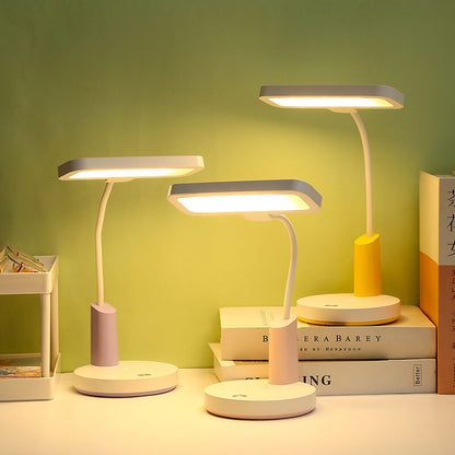 Simple Long Shade Round Base Touch Charging LED Desk Lamp