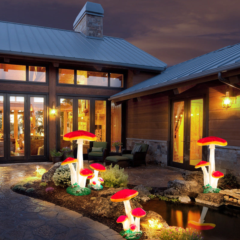 Modern Art Deco Solar Waterproof Mushroom Resin Glass Fibre LED Landscape Lighting Outdoor Light For Garden