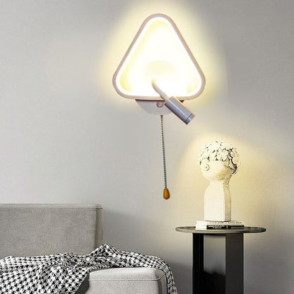 Contemporary Nordic Triangle Gull Aluminium Iron PC LED Wall Sconce Lamp With Spotlight For Bedside