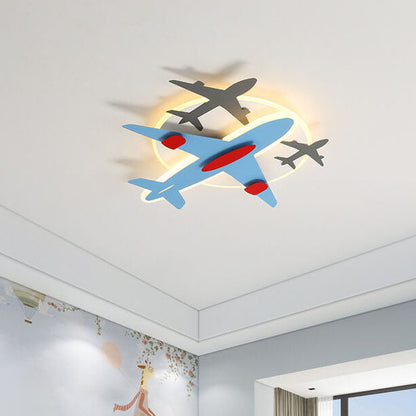 Modern Creative Aircraft Shape LED Cartoon Kids Flush Mount Ceiling Light
