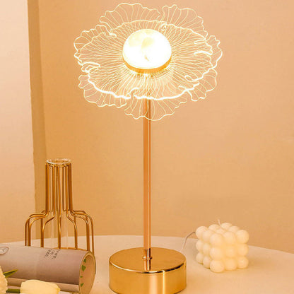 Nordic Light Luxury Acrylic Flower Butterfly Gold LED Table Lamp