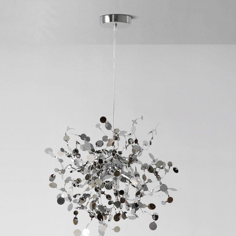 Contemporary Nordic Creative Art Stainless Steel 3-Light Chandelier For Living Room