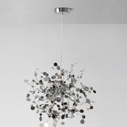 Contemporary Nordic Creative Art Stainless Steel 3-Light Chandelier For Living Room