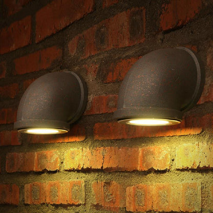 レトロな錬鉄パイプ1灯LED壁取り付け用燭台ランプ
