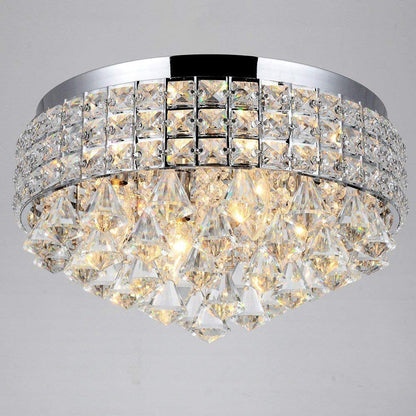 Modern Light Luxury Round Crystal Iron Crystal 4-Light Flush Mount Light