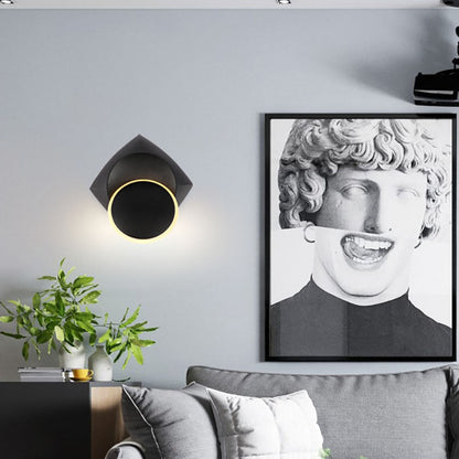 Contemporary Scandinavian Sphere Square Base Aluminum Acrylic Wall Sconce Lamp For Bedroom