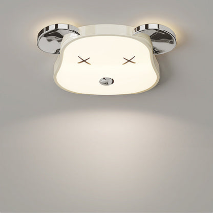 Modern Art Deco Violent Bear PE Iron LED Flush Mount Ceiling Light For Bedroom