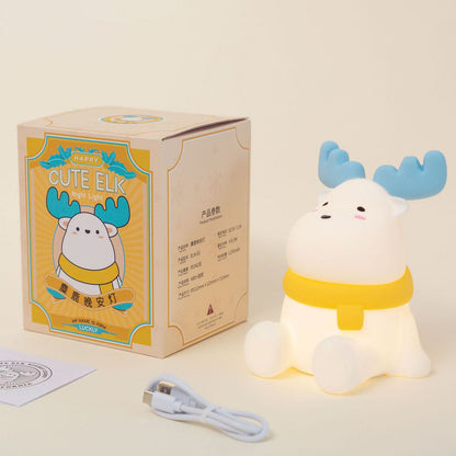 Modern Creative Moose Silicone LED Pat Night Light Table Lamp