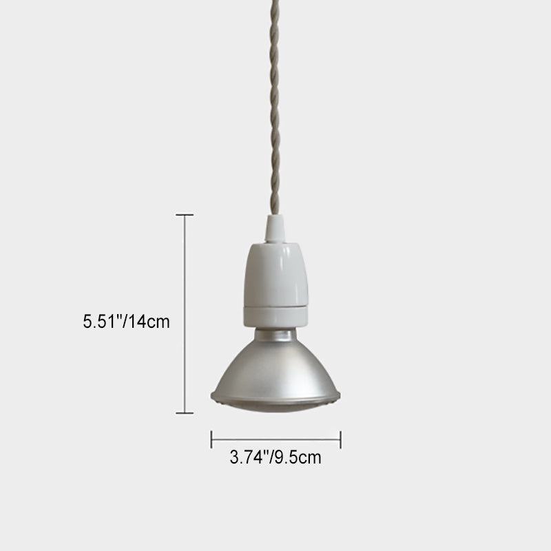 Contemporary Industrial Aluminum Cone Shade Ceramic Head 1-Light Pendant Light For Living Room