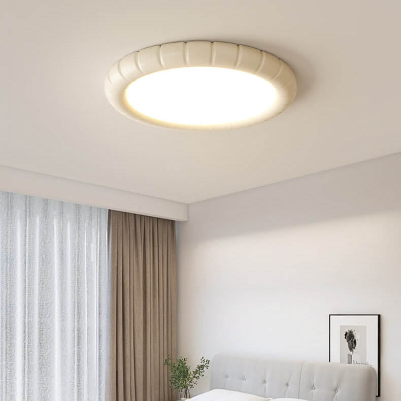 Nordic Modern Minimalist Resin Round LED Flush Mount Ceiling Light