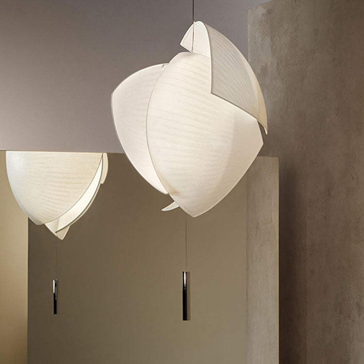 Contemporary Scandinavian Irregular Sail Fabric 3-Light Pendant Light For Living Room