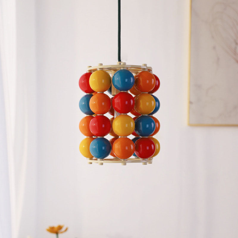 Contemporary Scandinavian Colorful Magic Bean Iron 1-Light Pendant Light For Living Room