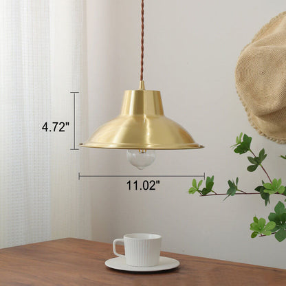 Japanese Minimalist Brass 1-Light Pendant Light