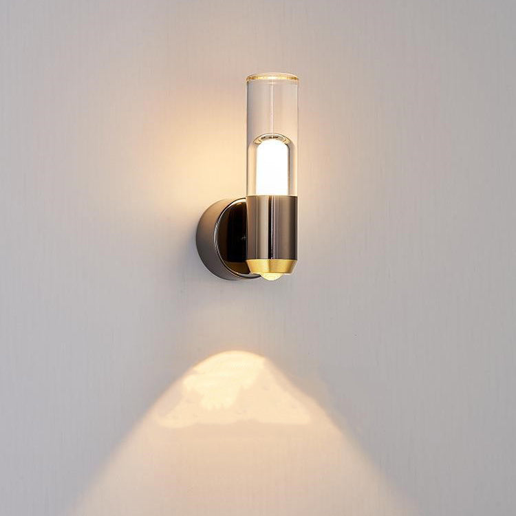 Contemporary Scandinavian Cylindrical Iron Aluminum Acrylic LED Wall Sconce Lamp For Living Room
