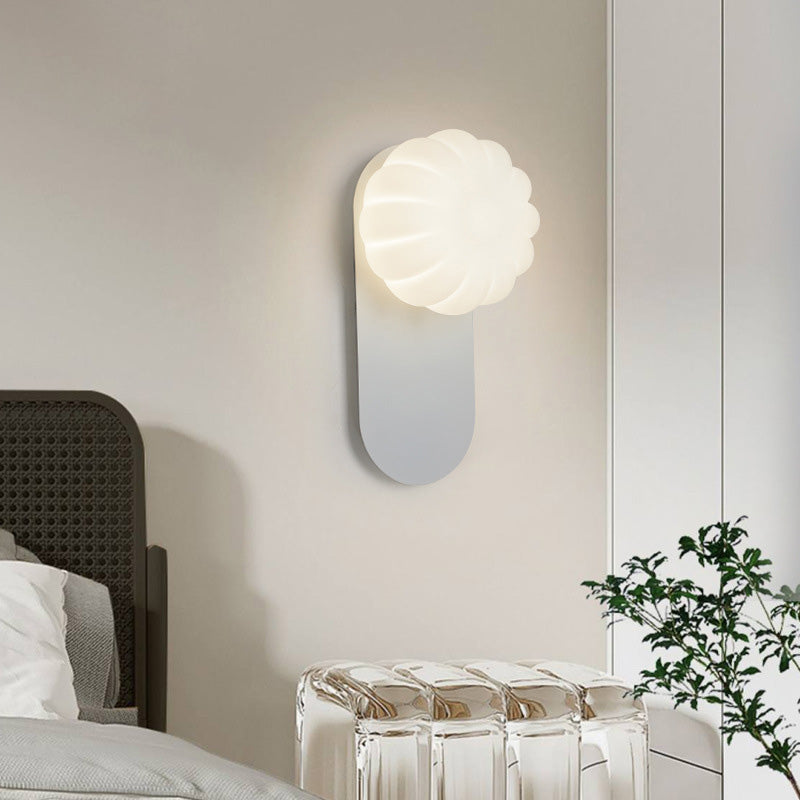 Modern Simplicity PE Pumpkin Shape Iron 1-Light Wall Sconce Lamp For Bedroom