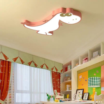 Modern Children's Cartoon Dinosaurs Iron Acrylic LED Flush Mount Ceiling Light