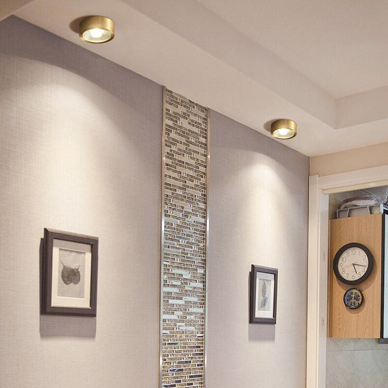 Nordic Light Luxury All Copper Ultra-thin LED Flush Mount Light