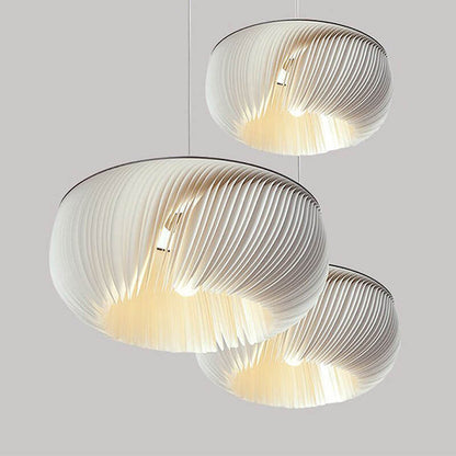 Japanese Wabi-Sabi Parchment Pleated Lantern Hardware 1-Light Pendant Light