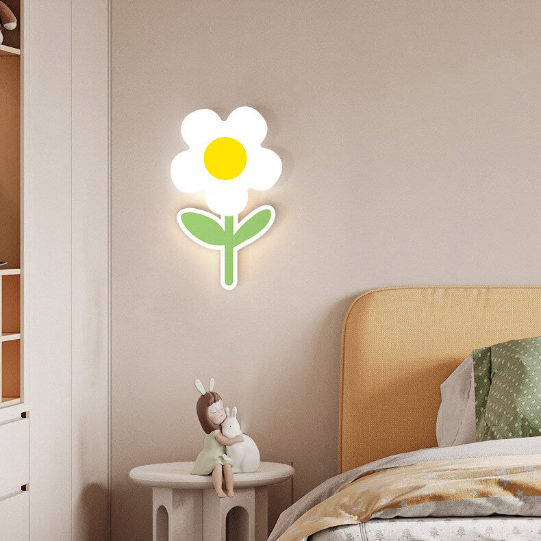 مصباح حائط LED بتصميم دوار الشمس من الأكريليك بتصميم عصري بسيط من الحديد 