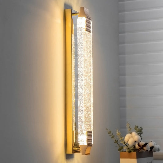 مصباح حائط LED من الفولاذ المقاوم للصدأ بتصميم مستطيل الشكل بتصميم عصري فاخر لغرفة المعيشة 