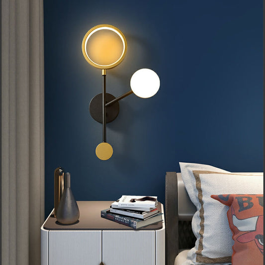 مصباح حائط LED من الأكريليك بتصميم حلقة مصباح ألومنيوم إبداعي حديث 