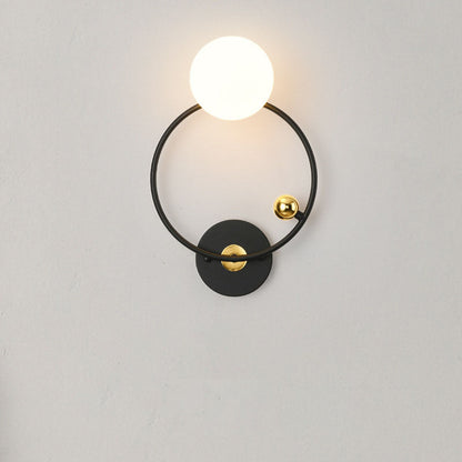 Nordic Minimalist Round Ball Iron Glass 1-Light Wall Sconce Lamp