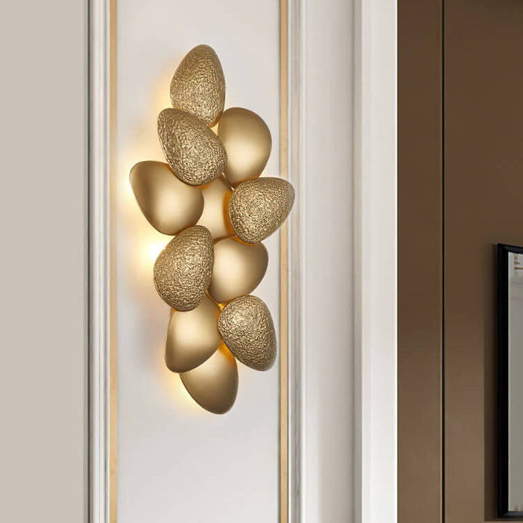 Modern Luxury Gold Stainless Steel Pebble 3/6 Light Wall Sconce Lamp