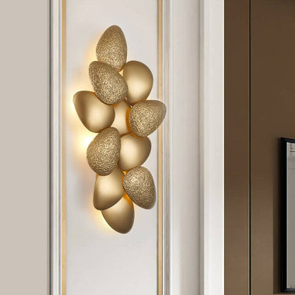 Modern Luxury Gold Stainless Steel Pebble 3/6 Light Wall Sconce Lamp