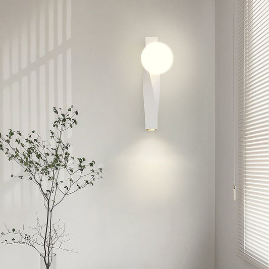 مصباح حائط LED بتصميم معاصر من مادة البولي إيثيلين الكريمية بتصميم حبة الفاصوليا السحرية لغرفة المعيشة