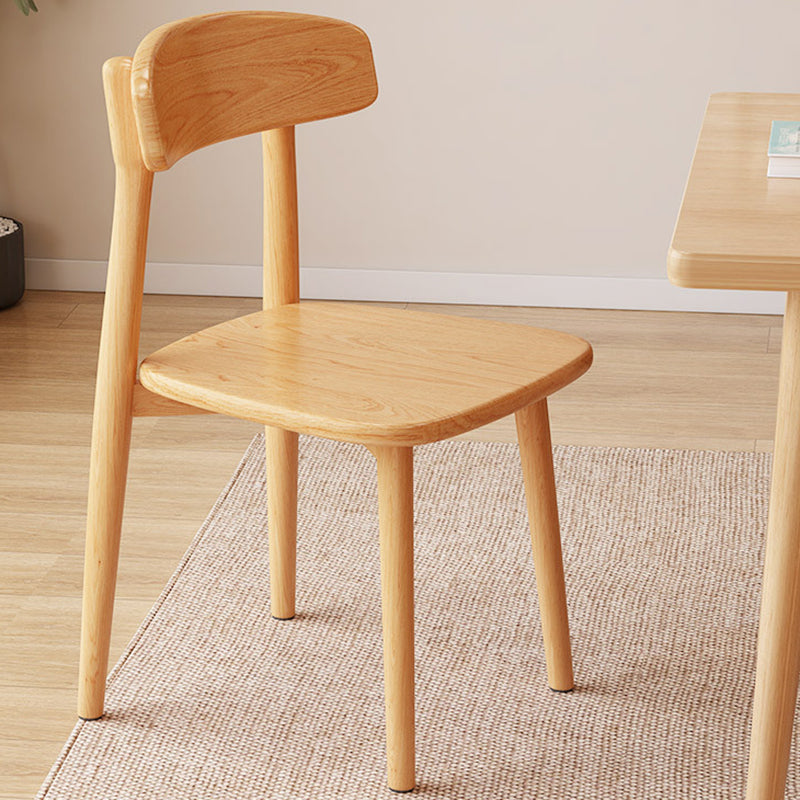 Modern Minimalist Square PU Leather Fabric Solid Wood Dining Chair Backrest For Dining Room