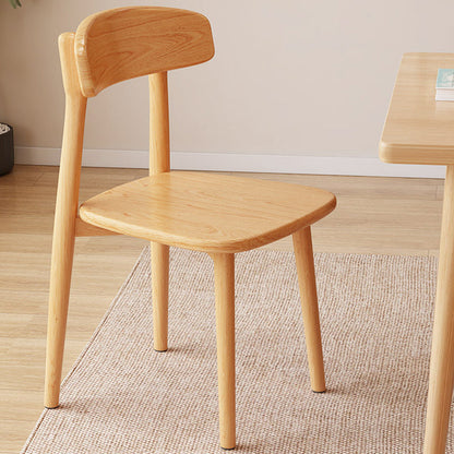 Modern Minimalist Square PU Leather Fabric Solid Wood Dining Chair Backrest For Dining Room