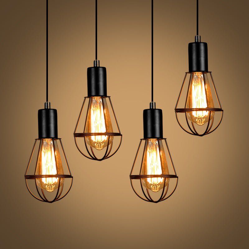 Industrial Vintage Birdcage Iron 1-Light Pendant Light