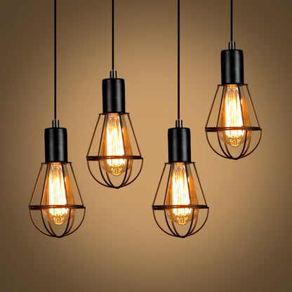 Industrial Vintage Birdcage Iron 1-Light Pendant Light