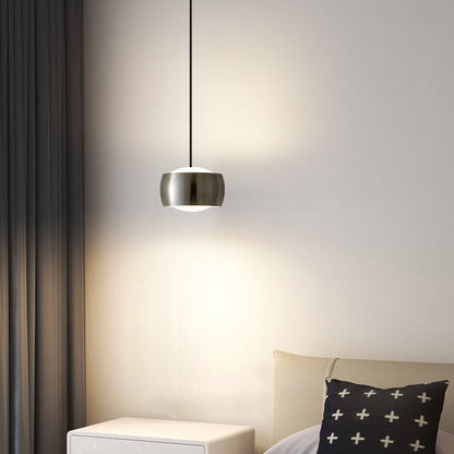 Modern Light Luxury Drum Round Copper LED Pendant Light