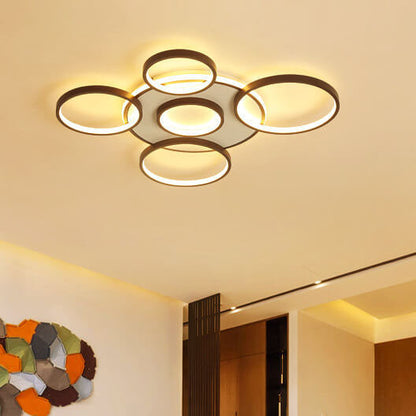 Modern Light Luxury Circular Combination Aluminum LED Flush Mount Ceiling Light