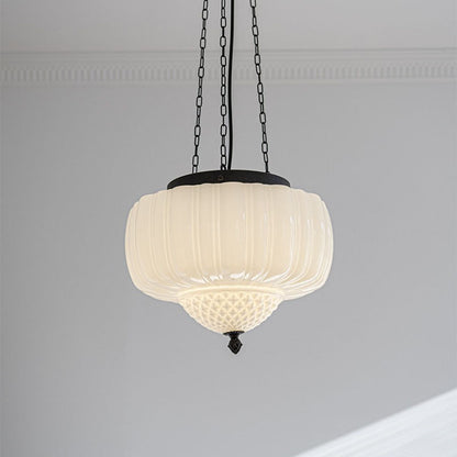 European Vintage Minimalist Glass Iron 1-Light Pendant Light