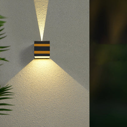 Outdoor Minimalist Square Cube Aluminum Waterproof LED Wall Sconce Lamp