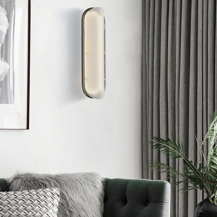مصباح حائط LED بتصميم عمودي من الأكريليك بنمط مربعات حديدية عصري بسيط لغرفة المعيشة 
